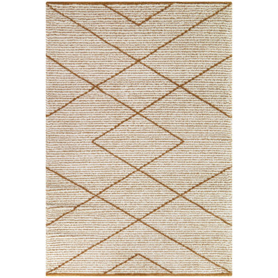 Tapis à rayures géométriques brun Ciardi