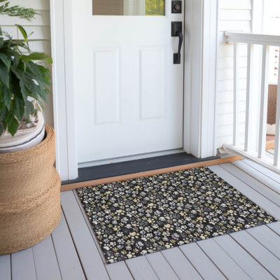 Tapis Lamanna ACN3066 à motif animal, lavable à la machine, pour intérieur et extérieur.