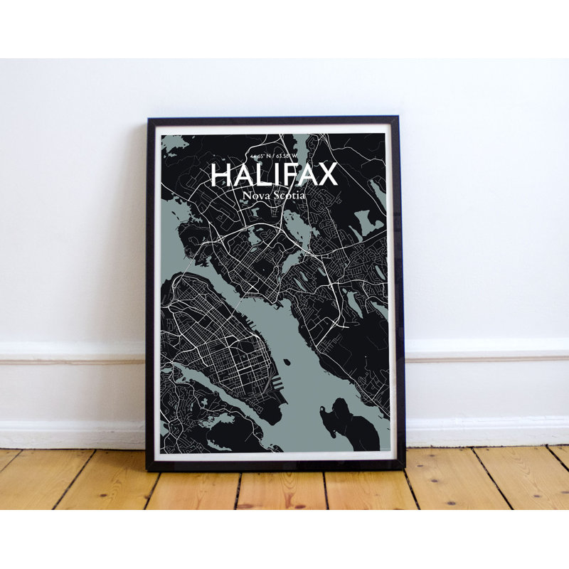 Halifax City Map - No Frame Print, 43 cm H x 28 cm W