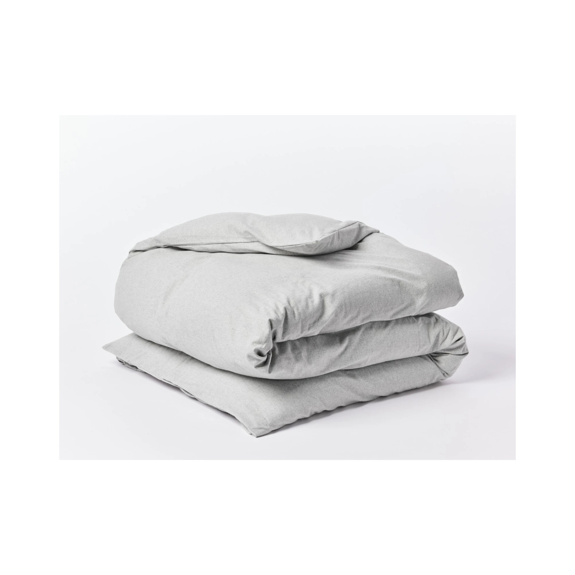 Cloud Flannel Duvet Cover, Pale Gray Heather, Twin Duvet Cover
