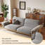 Causeuse 88,58 po en mélange de lin gris avec coussins décoratifs-2032655457