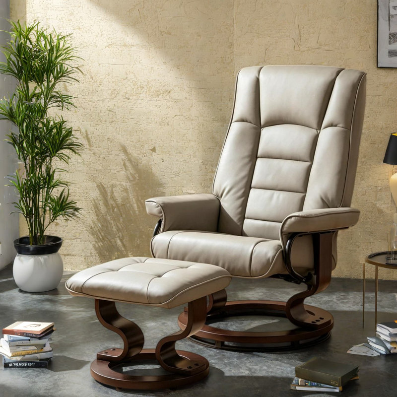 Fauteuils inclinables modernes avec repose-pieds, fauteuil inclinable réglable en similicuir, pivotant à 360° pour la maison