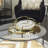 Alu Specials Stainless Steel Metal Round Mirrored Gold Decor Tray with Elevated Rim and Handles Set-17656216