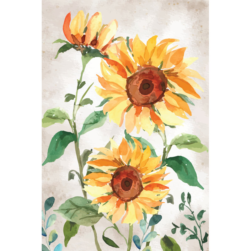Tournesols tardifs I par Nicole DeCamp, H 18 po x l 12 po