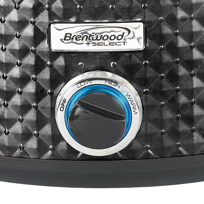 Brentwood SC-140S 220W 4.5 Qt Kitchen Electric Slow Cooker Pot, Scallop Silver, Black