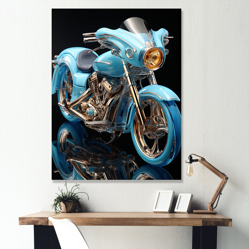 Scooter électrique bleu I, H 20 po x l 12 po x P 1 po, Toile tendue