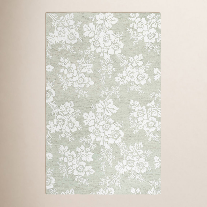 Hand-Tufted Wool Floral Rug, Rectangle 9' x 12'
