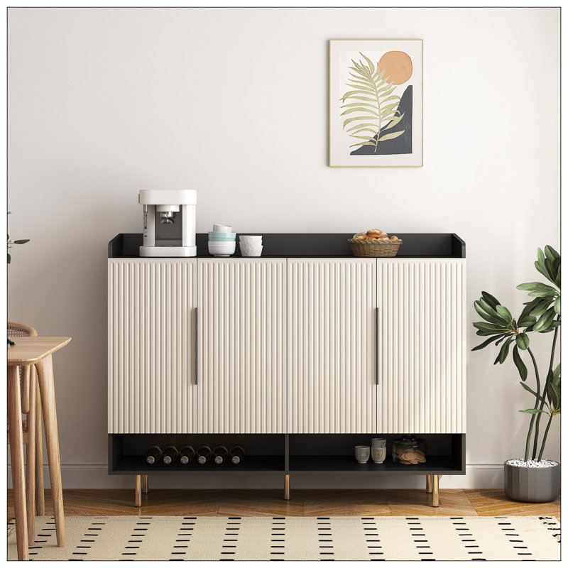 Armoire de rangement en bois, Noir / blanc