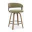 Tabouret de comptoir pivotant moderne de 25,8 po avec dossier incurvé et structure en bois-750795428