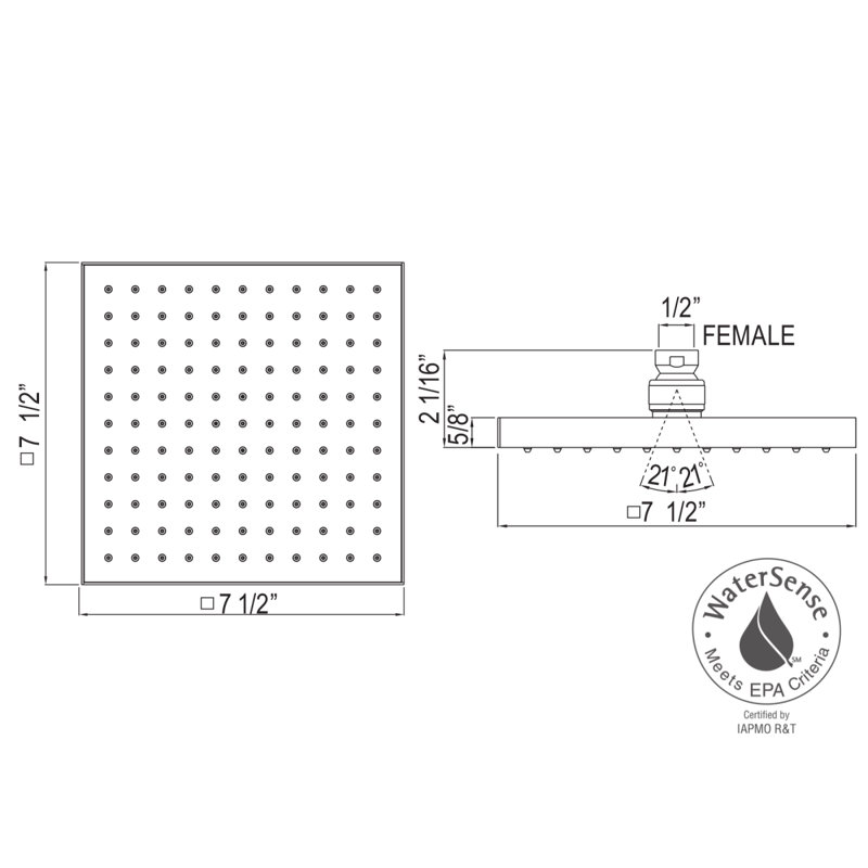 Rohl Shower Rain Fixed Shower Head, Satin Nickel