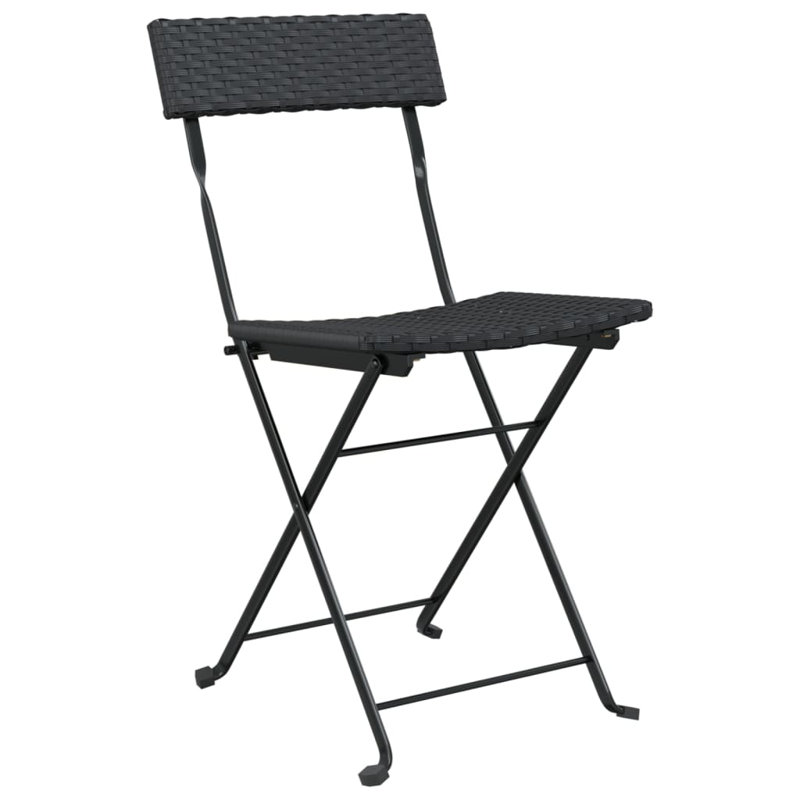 Loriah Folding Patio Dining Side Chair, Black