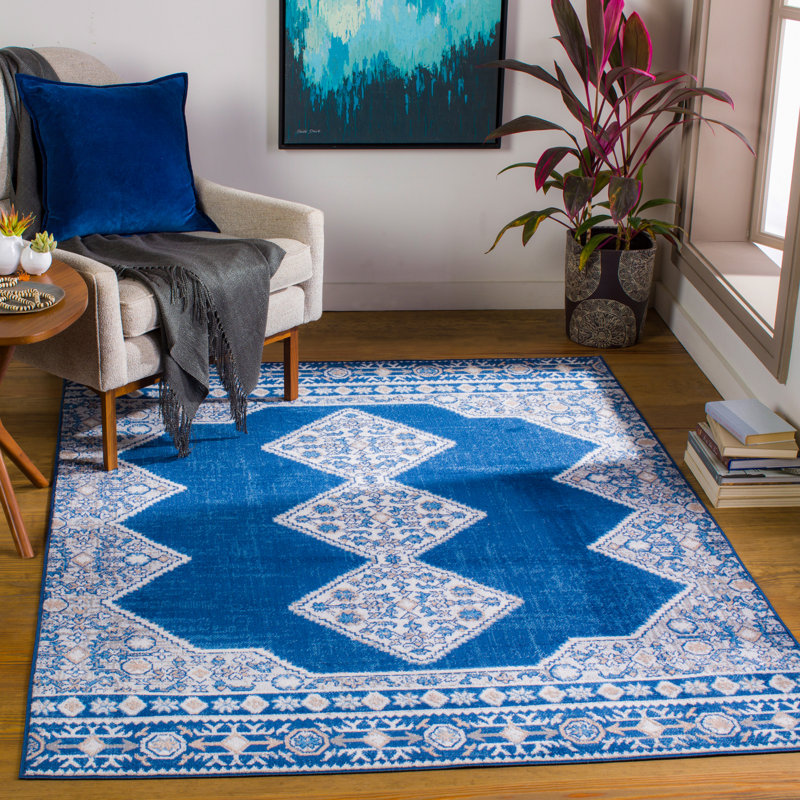 Tapis bleu marine Bunnlevel, Rectangle 6 pi 7 po x 9 pi