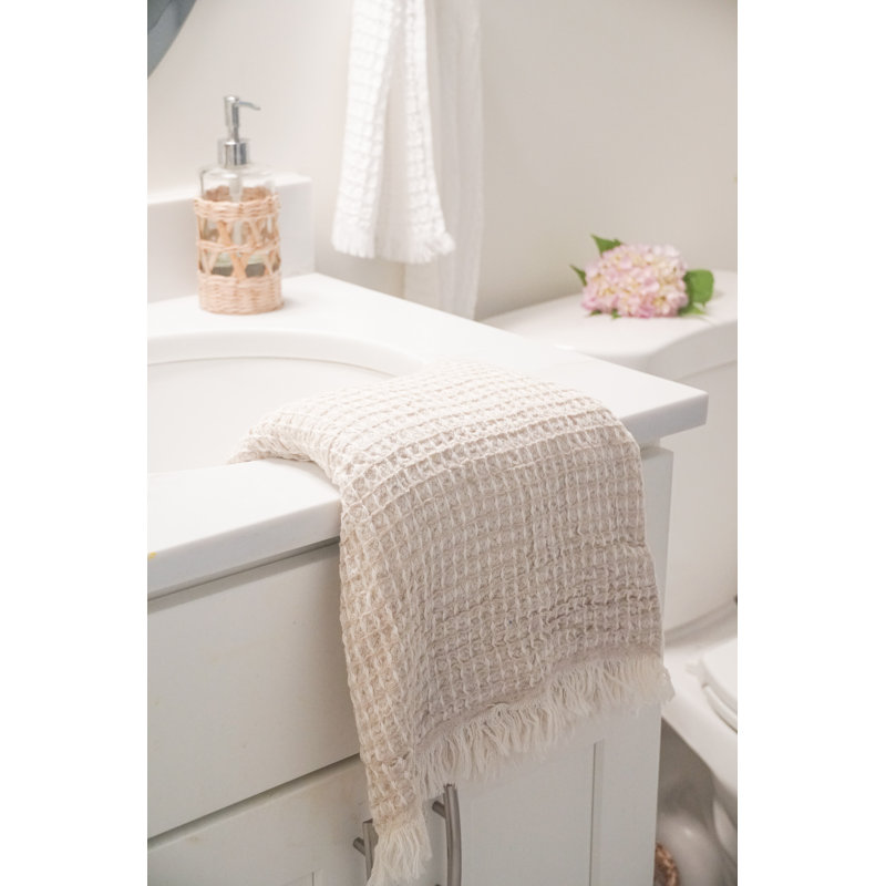Waffle Bath Towel, Aqua