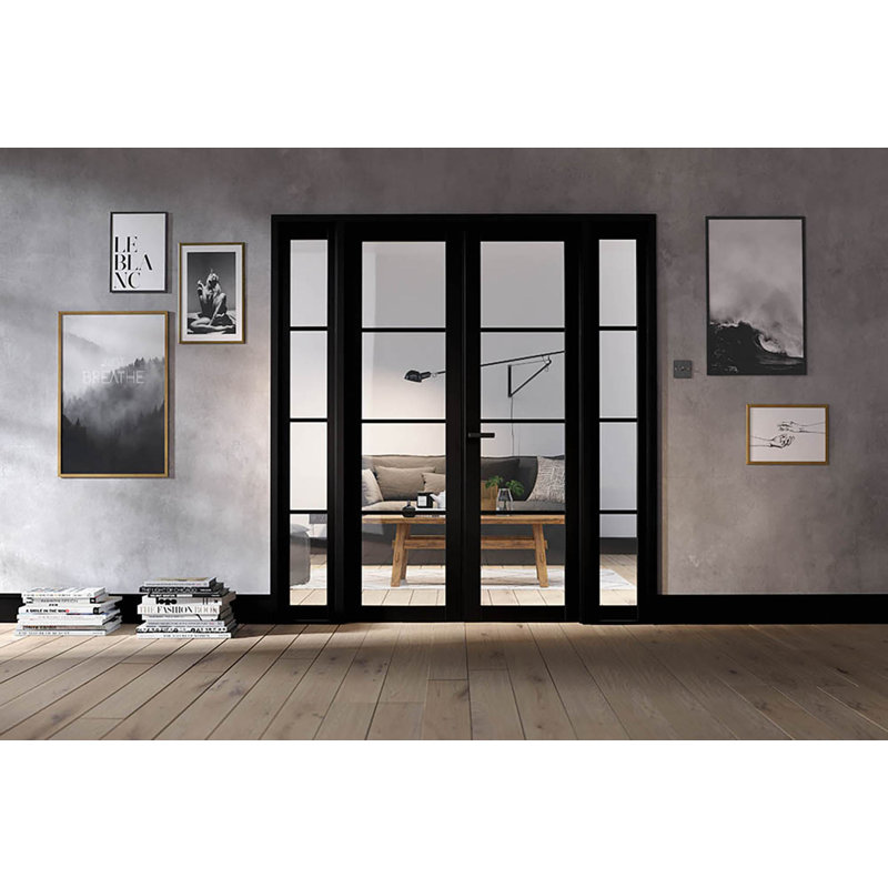 Soho Clear Glazed Primed Black Internal Door W6