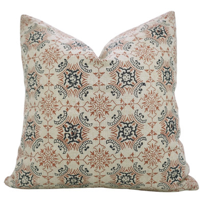 Fabdivine Neutral Tone Throw Pillow Cover with Traditional Craft Design, Chakrvyu,