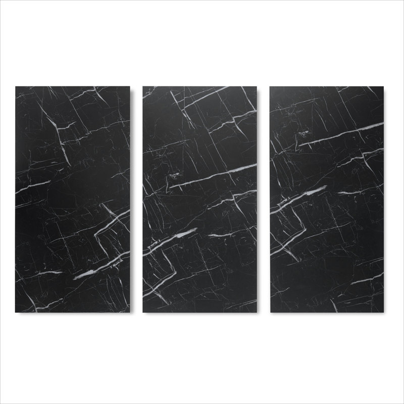GlueCore Classic 22mil x 12" W x 24" L Glue Down Vinyl Tile Flooring, Blackrock