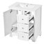 Armoire de salle de bain avec lavabo en céramique, 3 tiroirs et tablettes réglables-1169727221