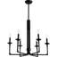 Lustre campagnard classique 6 lumières noir