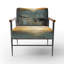 Fauteuil d'appoint en velours Modern Coastal Mystic Sunrise I-112889756