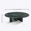 Table basse luxueuse en marbre naturel vert, pièce maîtresse du salon en pierre véritable avec veines uniques-491012779