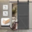 MDF Barn Door Easy Assembly -Solid Slab Covered with Water-Proof PVC Surface with Hardware Kit-99325856-103673693