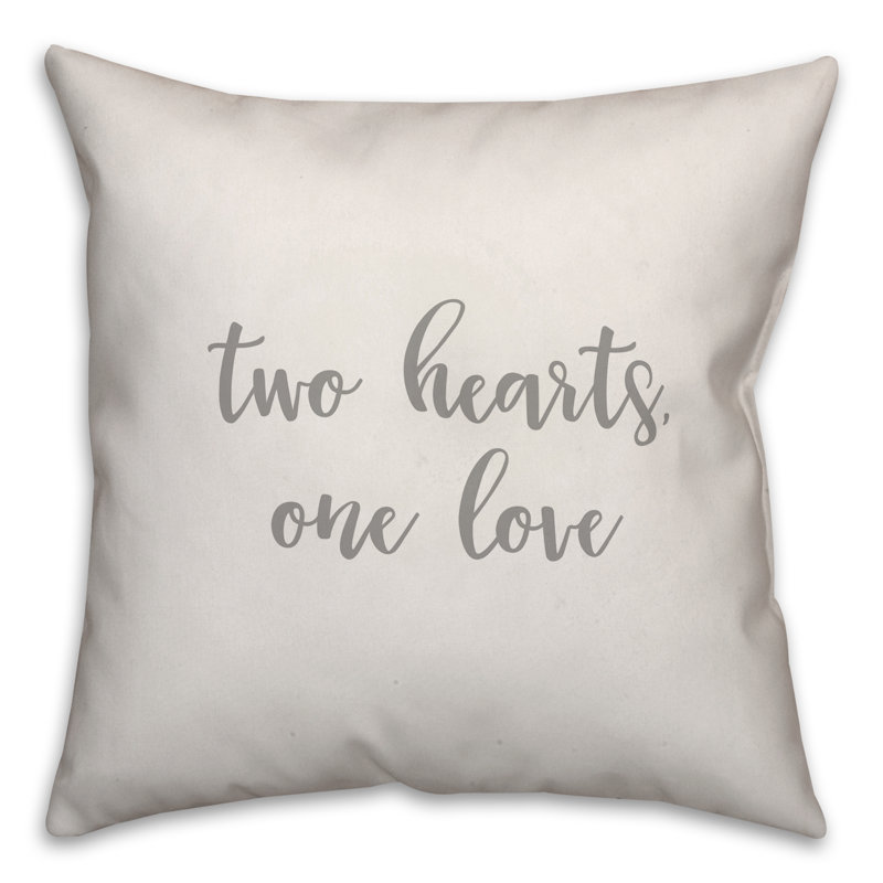  Coussin Two Hearts One Love, Blanc, Housse de coussin