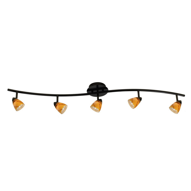48'' 5 -Light Fixed Track Track Kit with Dimmable and Adjustable Head, Dark Bronze, Yellow Swirl