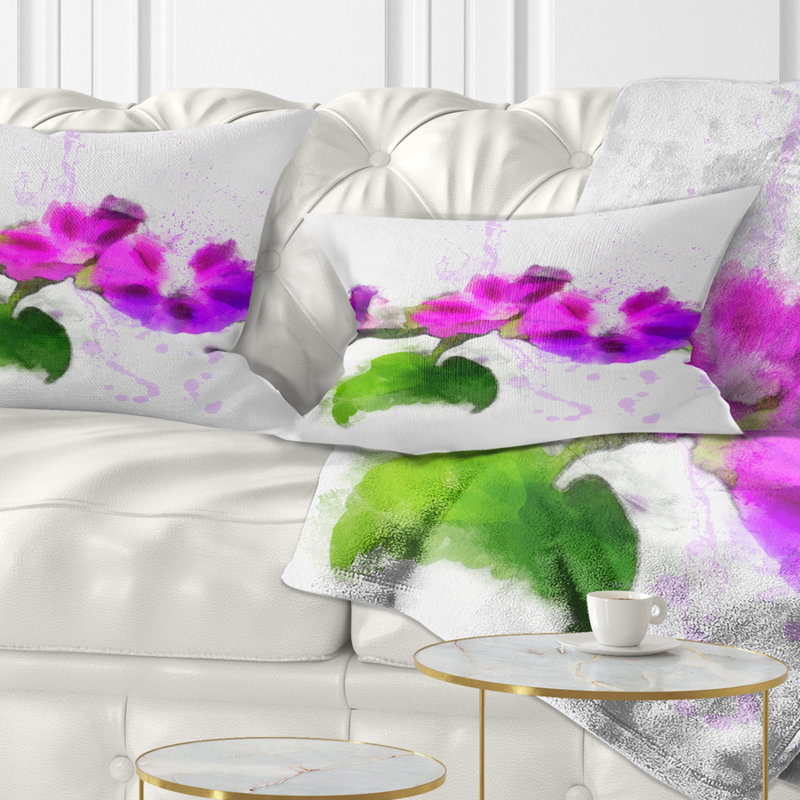 Coussin à motif floral, Rectangle, 12 po x 20 po