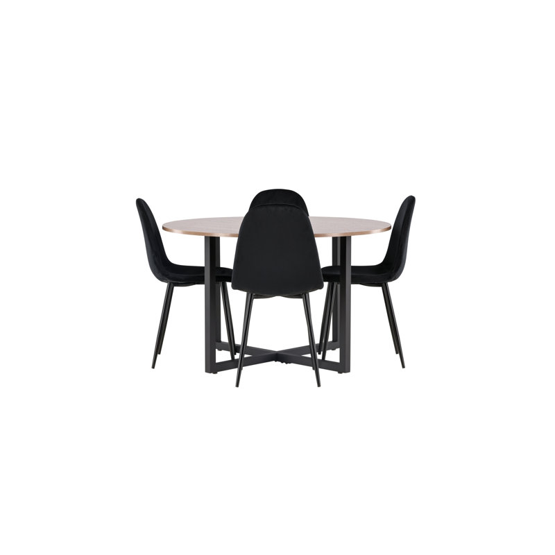 Trevino 4 - Person Dining Set, Black, Black