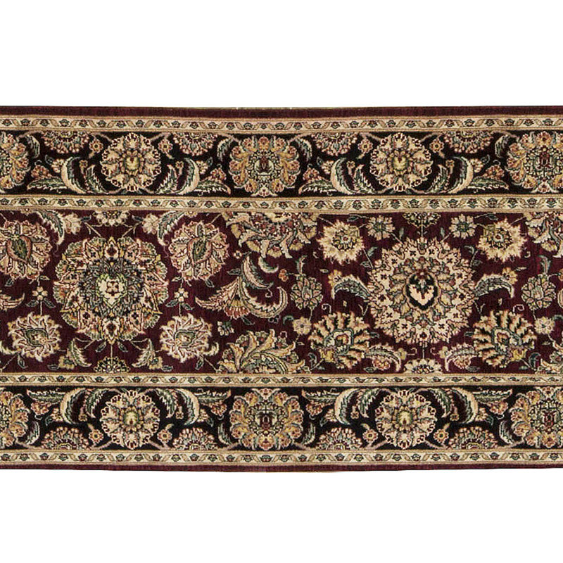 Manchuria Wool Oriental Area Rug in Black/Wine