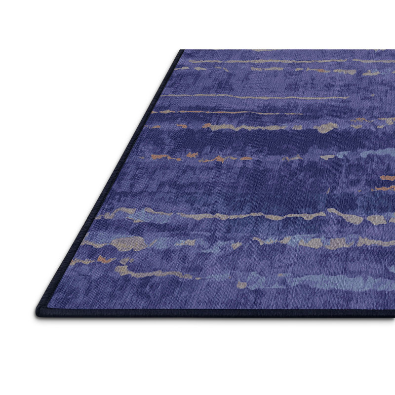 Machine Washable Purple Area Rug, Square 3'