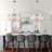 Modern 6- Light 20.86" Dimmable Farmhouse Drum Chandelier With Fabric Shade For Kitchen Island Living room-772809981