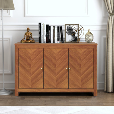 Aleshire Modern 44.3" 3 Door Chevron Pattern Sideboard with Storage by The Twillery Co.