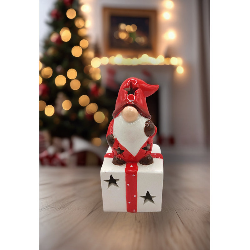 Christmas Ceramic Ornament - Christmas Gift with Gnome by  F07N7-8
