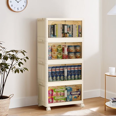 Stackable Foldable Storage Bins With Lids And Wheels