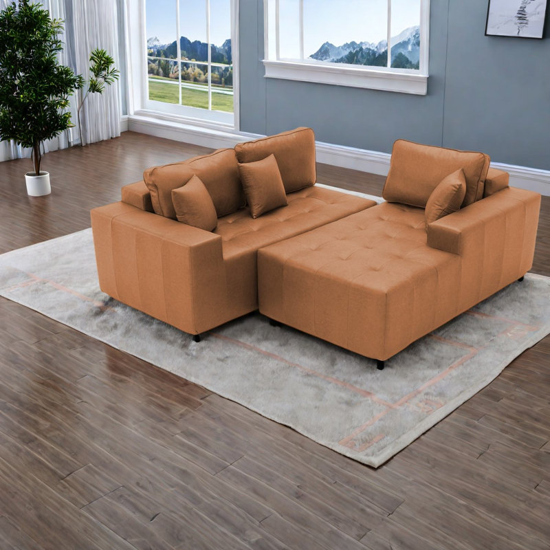 Canapé modulaire en L en similicuir pour la maison