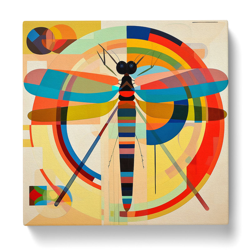 Dragonfly Constructivism - Wrapped Canvas, 50cm H x 50cm W x 3cm D