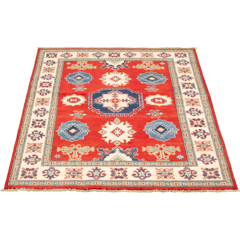 Tapis unique en laine noué à la main style Gazni des années 2010 de 5 pi x 6 pi 7 po brun Qaiden