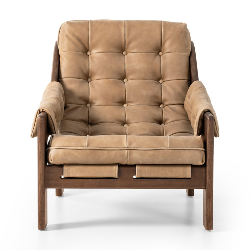 Kensington Armchair, Terra Brown Ash, Palermo Drift Genuine Leather
