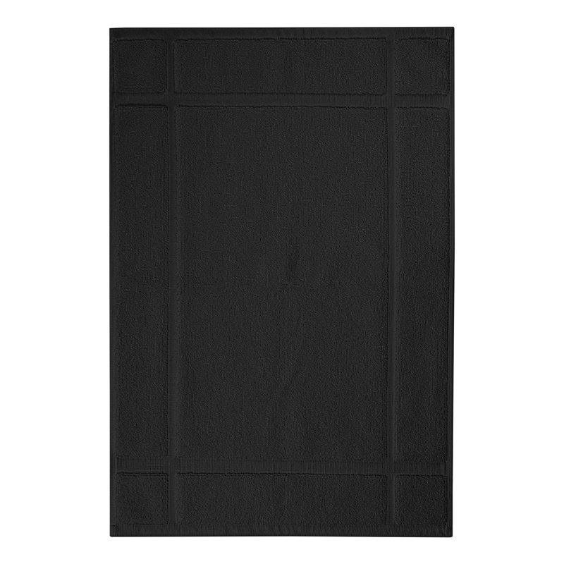 Tapis de bain uni 1350 g / m² 100% coton pour plancher de salle de bain, L 17 po x L 24 po, Noir