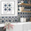 Autocollant de carrelage mural auto-adhésif à motif d'étoile bleue à peler et coller pour les escaliers de cheminée de salle de bain, 10 feuilles