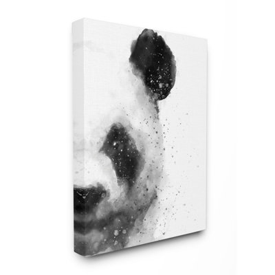 " Watercolor Panda Beer Face Abstract Black White Animal " by Ziwei Li