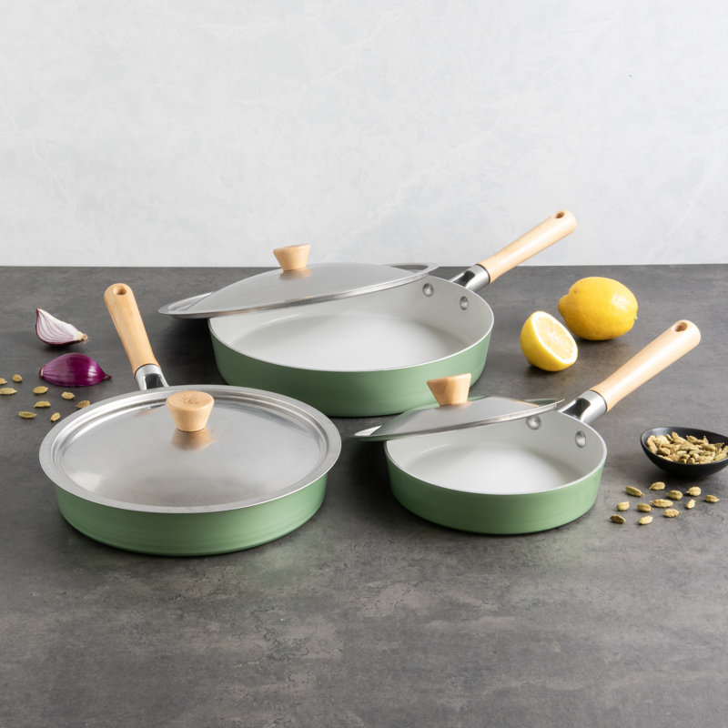 Nordic Ware Cardamom 6 Piece Nonstick Frying Pan Set With Lids