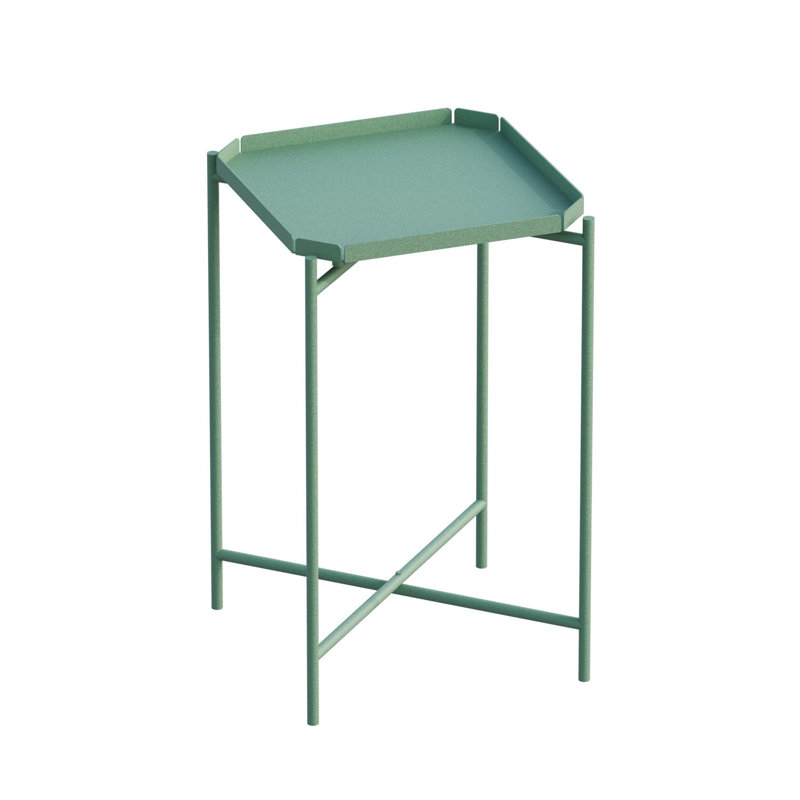 Modern Green Coffee Table, 18.1 x 22.0 x 18.1 inches | 100% Metal Construction, Lightweight Design: 6.9 lbs | Stylish Solid Color, Perfect for Living Room or Contemporary Spaces, Durable and Trendy Decor
