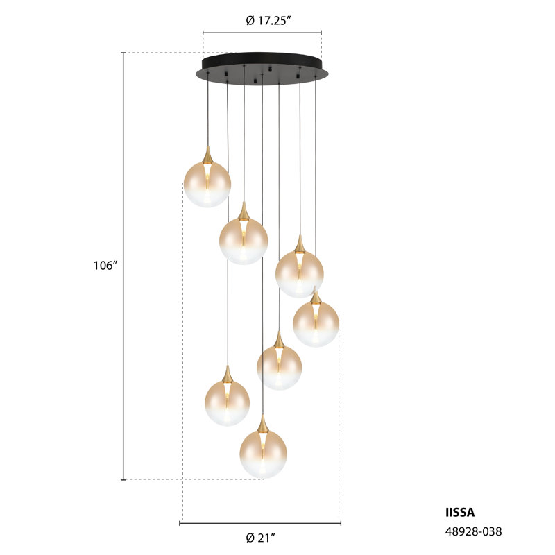 Lustre 21 po Iissa 7L, Or ambre
