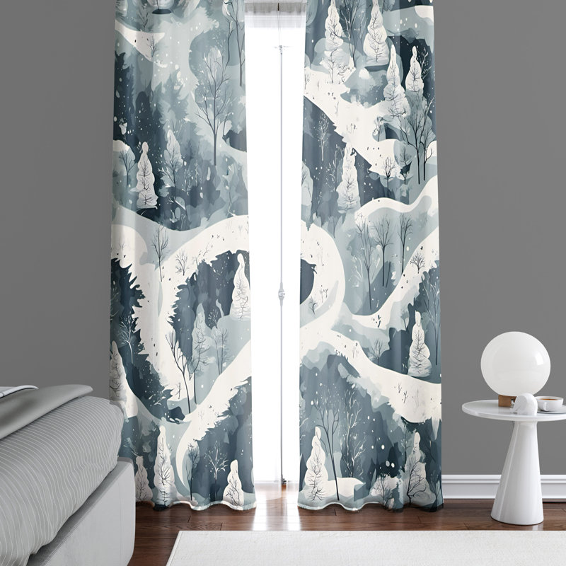 Paire de rideaux semi-transparents en polyester Framingham, L 40 po x L 61 po