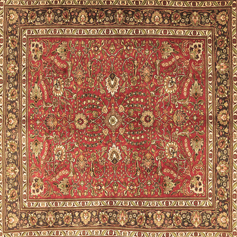 Tapis brun traditionnel Traditional 1354, Carré 3 pi