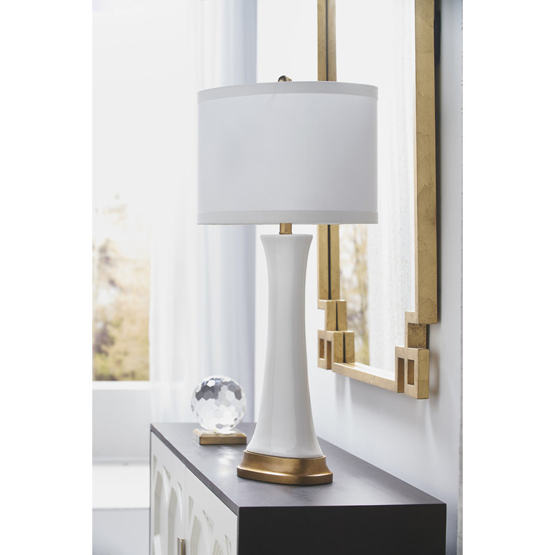 Table Lamp, Beige/Brass