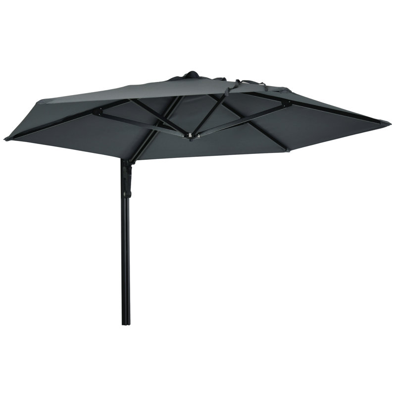 Brucha 248cm Wall Mount Parasol, Dark Grey