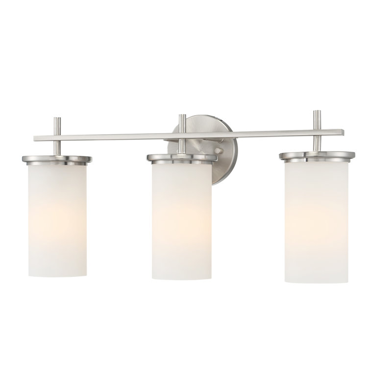 Éclairage de salle de bain à intensité variable 3 lumières Ashten, Argent, Blanc